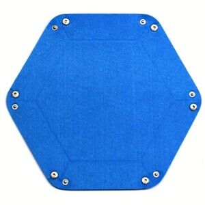 Gaming Hexagon Dice/Miscellaneous Tray Blue Faux Suede Rolling Arena RPG D&D